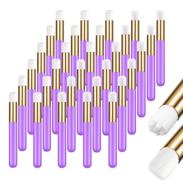 Tenaci 30 Pieces Lash Shampoo Brushes Eyelash Extensions, Nose Pore Deep Cleaning Brush Peel off Blackhead Removing Brush Tool Cosmetic Facial Cleansing Brushes Lash Cleanser Brush (Purple)