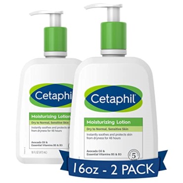 Cetaphil Body Moisturizer, Hydrating Moisturizing Lotion for All Skin Types, Suitable for Sensitive Skin, NEW 16 oz Pack of 2, Fragrance Free, Hypoallergenic, Non-Comedogenic