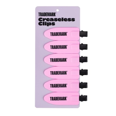 Trademark Beauty Creaseless Hair Clips, No Dent Hair Clips For Styling All Types of Hair, Great For Setting Styles in Place, Multipurpose Hair Accessories, 6 Pack, Pink