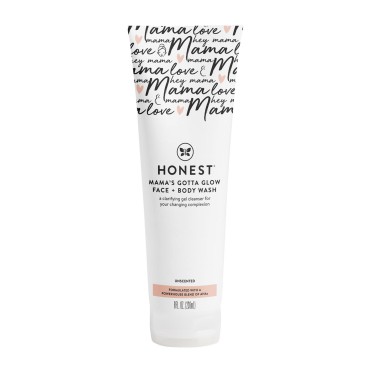 The Honest Company Honest Mama's Gotta Glow Face and Body Wash | Pregnancy-Safe Clarifying + Exfoliating AHA Cleanser | 8 fl oz