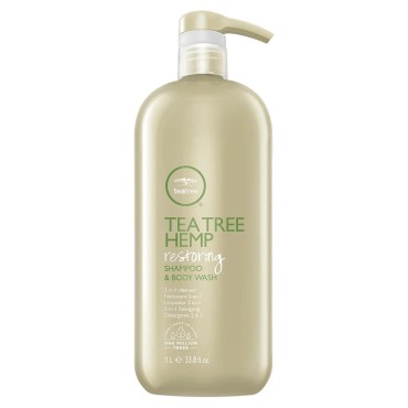 Tea Tree Hemp Restoring Shampoo & Body Wash, 2-in-1 Cleanser, For All Hair Types, 33.8 fl. oz.