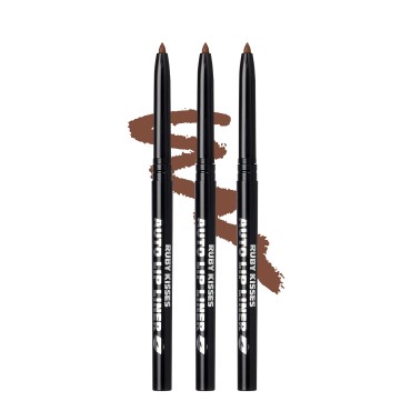 Ruby Kisses Auto Lip Liner Pencil, Long Lasting & Non-Fading, Smooth Application, Non-Feathering with Rich Color, No Sharpener Needed, Ideal for Full Lips Look (Espresso) (3 PACK)