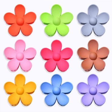 HZEYN Flower Hair Clip Matte Large Flower Claw Clip Strong Holder Hair Clips for Women Thick Hair Y2K Hair Styling Accessories 9 Light Color