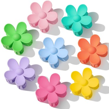 Hair Claw Clips 8PCS Flower Hair Clips Big Hair Cl...