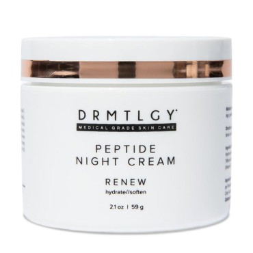 DRMTLGY Peptide Night Cream Face Moisturizer. Fragrance Free and Oil Free Hydrating Facial Moisturizer for All Skin Types.