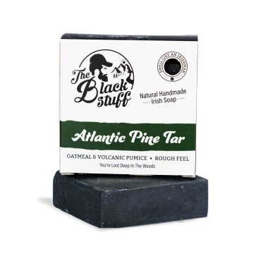 The Black Stuff Mens Natural Soap - Longer Lasting Handmade All Natural Mens Soap - Pine Tar Soap for Men