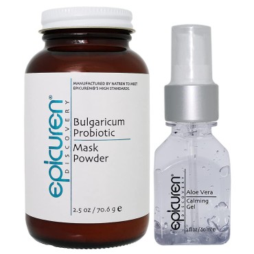 Epicuren Discovery Bulgaricum Probiotic Mask Powder 2.5 oz & Aloe Vera Calming Gel 2 oz Duo