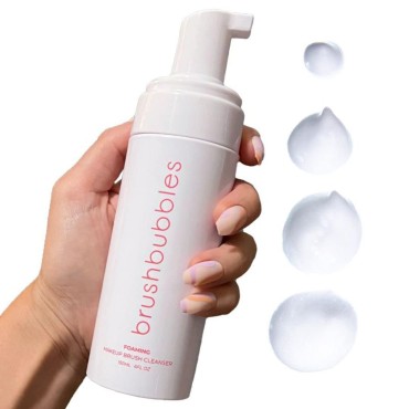 brush bubble Foaming Makeup Brush Shampoo And Conditioning Cleanser For Makeup Sponges, Brushes & Applicators, Fragrance Free, Cruelty-Free, Vegan & Non-Irritant 6 fl.oz.