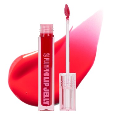 BABE ORIGINAL Babe Glow Plumping Lip Jelly - High Shine Lip Gloss for Fuller, Thicker Lips, Moisturizing and Soothing, Red