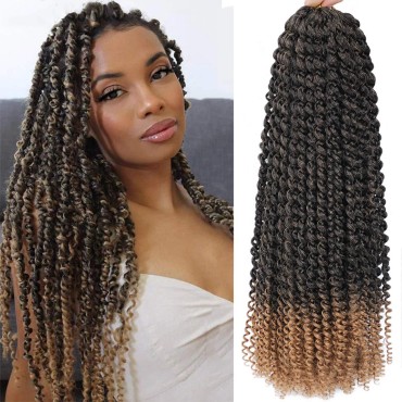 Passion Twist Hair 24 Inch 8 Packs Passion Twist Crochet Hair For Black Women Water Wave Braiding Hair Bohemain Long Spring Twist Hair Synthetic Hair Extension (24 Inch (Pack of 8), T27)