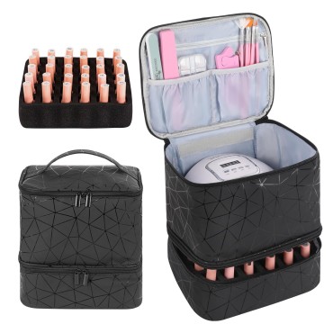 AGX Bravo Nail Polish Storage Organizer Double Lay...