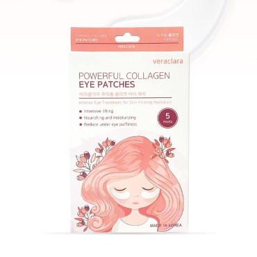 Veraclara Powerful Collagen Eye Patches - 5 Pairs - Puffy Eyes and Dark Circles Treatments | Reduce Wrinkles Undereye, Revitalize and Refresh Your Skin(1Pack)