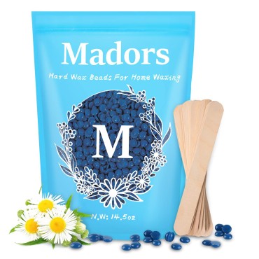 Hard Wax Beads for Hair Removal - Madors 1lB Wax Beans Kit for Brazilian Underarms Body and Chest Large Refill Pearl Beads for Wax Warmer
