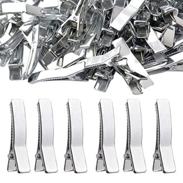 Alligator Hair Clips,100pcs Silver Hair Bow Clips Metal Duckbill Hairpins Hair Clip for Women and Girls Hair Styling Tool DIY Accessories,3.5cm