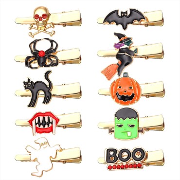 10PCS Halloween Hair Clips for Women Cute Spider P...