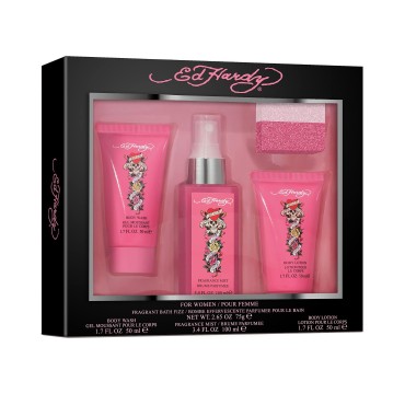 Ed Hardy Women's Perfume Gift Set, 4 Pieces Includ...