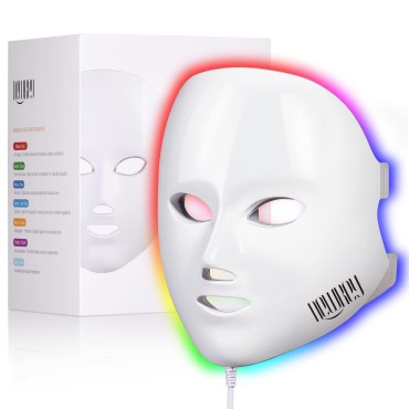 NEWKEY Red Blue Light Therapy for Face, LED Face Mask Light Therapy for Acne Wrinkles, LED Light Therapy Facial Photon Mask, Korea PDT Technology for Wrinkles I Acne Treatment
