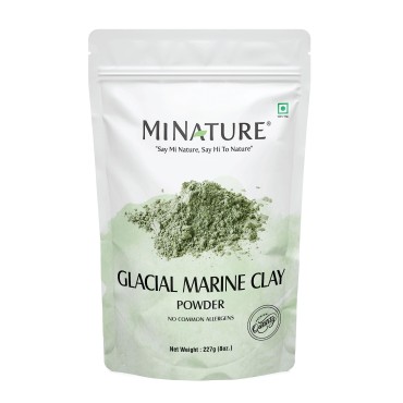 Glacial Marine Clay powder by mi nature | Great for Face Mask, Scrub,Soaps,Bath Bombs, Body Wrap | Removes Acne, Clogged Pores,Dead skin| 227g(8oz) |Glacial Clay Mask | Glacial Oceanic clay