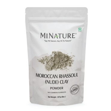 Moroccan Rhassoul Clay (Nude) Powder | Ghassoul Clay | mi nature | Skin care mask for deep cleansing,nourishing,detoxifying| Hair Cleanser and nourishing| 227g(8oz)