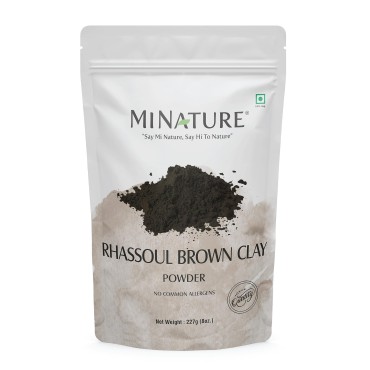 Rhassoul Brown Clay powder by mi nature | 227g(8oz) | Rhassoul clay | Ghassoul Clay |Face Mask,Cleansing,Detoxifying | Hair Mask, removes excess oil from Hair, conditioning |Exfoliant |Vegan