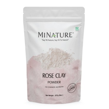 Rose Clay powder by mi nature | Pink clay | Rose Kaolin Clay | 227g(8 oz) | Facial Mask, suitable for all skin types, | DIY Face Mask, Scrub,Soaps,Bath Bombs, Body Wraps,makeup,lotions, Hair