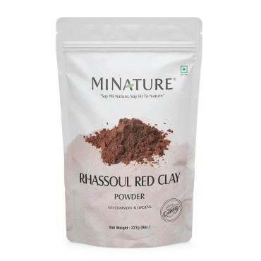 Rhassoul Red Clay powder by mi nature |Ghassoul Clay | 227g(8 oz) | Very Fine Textured Powder | Deep Cleansing,Even Skin tone, Acne Care |Younger looking skin, Exfoliater | Hair Conditioner