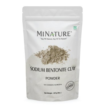 Sodium Bentonite Clay powder by mi nature | Indian Healing Clay | 227g(8oz) | Detoxifying |Deep Pore cleansing|Rejuvenation |Reduces Blemishes and Dark Spots | Face Mask, Body Mask, Detox Bath