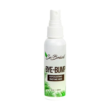 Bye Bump Enzyme Mist by Se-Brázil for Ingrown Hairs, Body Acne, Folliculitis, Gentle Exfoliation with Aloe Vera, Hyaluronic Acid, and Vitamin E, 2 oz