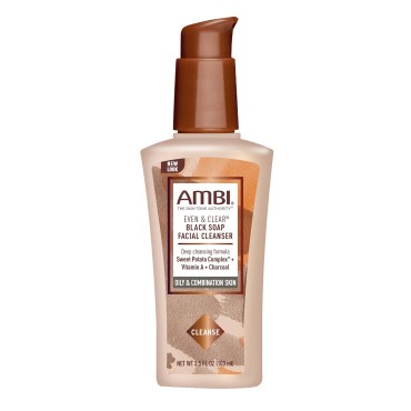 Ambi Even & Clear Purifying Charcoal Black Soap Fa...