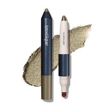 TRE'STIQUE trestique Shadow Crayon, Refillable Eyeshadow Crayon With Built-In Blending Brush, Multi-use Eye Makeup