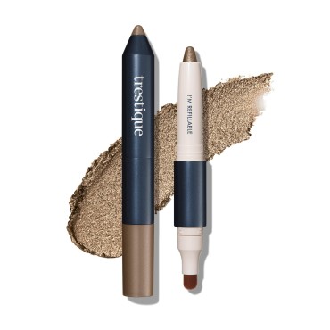 TRE'STIQUE Trestique Shadow Crayon, Refillable Eyeshadow Crayon With Built-In Blending Brush, Sustainable Shadow Makeup, Clean Beauty Eyeshadow