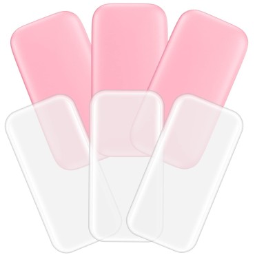 YEAJOIN 6PCS Silicone False Eyelash Holder Pads for Eyelash Extensions Loose Lash, Reusable Eyelash Extensions Tools, Transparent and Pink