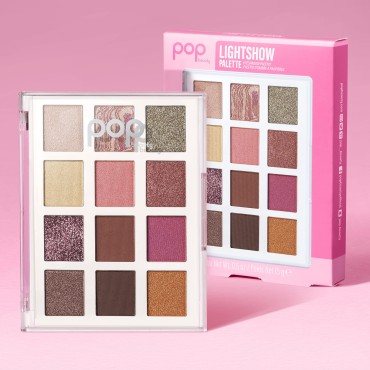 POP Beauty Lightshow Palette Pretty Punk | Eyeshadow Palette, 12 Shades, Multi-Textured, Richly-Pigmented, Complementary Shades, Eye Colour, Matte, Metallic, Satin, Glitter, Unapologetic Colour