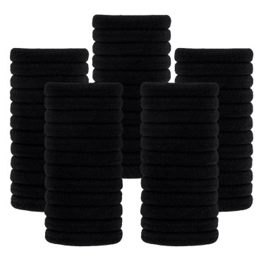 60PCS Black Hair Ties for Women Girls, 2 Inch in D...