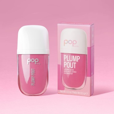 POP Beauty Plump Pout Fuchsia Freesia | Plumping Lip Oil, Hydrating Lip Gloss, Long Lasting Nourishing Lip Glow Oil Non-sticky