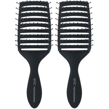 Epic Professional Quick Dry Hair Brush (Black)…2 Pack