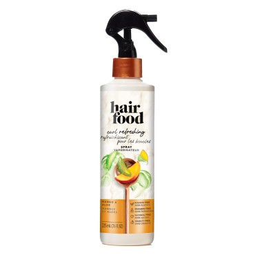 Hair Food Sulfate-Free Curl Refreshing Spray with Mango and Aloe for Frizz Control, Leave-In Conditioner, Hair Styling Product for Curly Hair, 7.6 Fl Oz