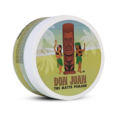 Don Juan Tiki Matte Pomade | Water Based | High Hold | Matte Finish | Natural Plant Extracts and Ocean Minerals | Mai Tai Tropical Scent, 4 oz