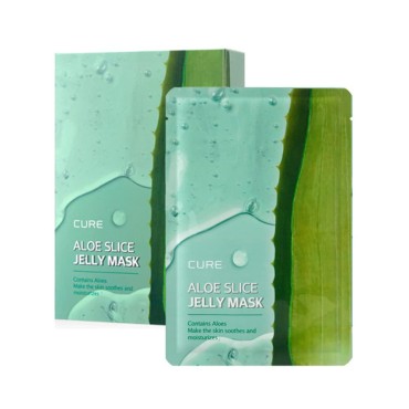 Kim Jeong Moon Aloe CURE Aloe Slice Mask 30ml/sheet : 10ea/pack Skin Soothes & Moisturizes (JELLY)