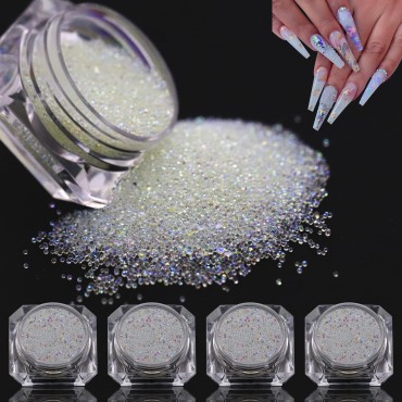 4 Bottle Micro Rhinestones Pixie Crystals Caviar B...