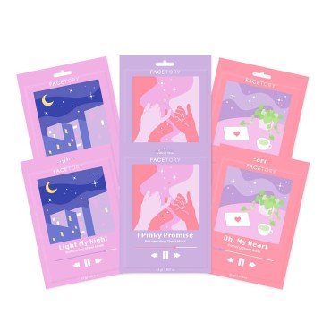 FACETORY Acne Sheet Mask Collection (Pack of 6)- Soothing, Rejuvenating, Illuminating Sheet Mask for Blemishes, Oily Skin Types, Pimples