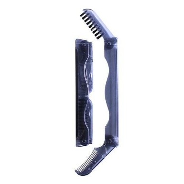 Pacific World Corp Folding Eyelash Comb & Eyebrow Brush, Metal Teeth, Eyelash Separator Mascara Applicator Eyelash Definer Black P1616