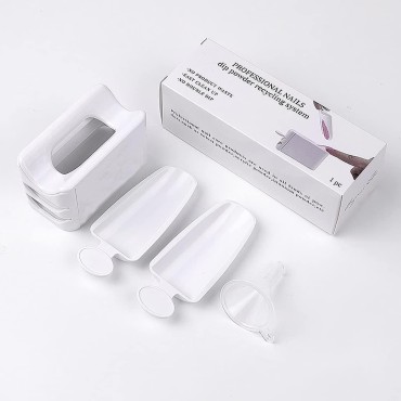 Dip Powder Recycling Tray System Nail Dip Tray Nail Powder Container with Scoop, Nail Dipping Powder Starter Kit Storage Box for Nail Art and Makeup Container Kit Tool