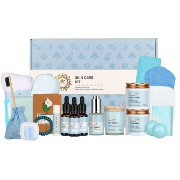 Facial Skin Care Set & Bath Spa Kit, Bath and Body At Home Spa Kit, Mothers Day Gifts IdeasSelf-care Relaxation Gift, Birthday Gifts for Women Collection plus Essential oil(Vitamin E) for Christmas