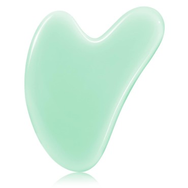 Ecoswer GuaSha,Gua Sha Facial Tool,Secret Therapy of Beauty from The Ancient Oriental,Face Slimmer Massage,Decrease Puffiness and Tighten Skin,Improve Face Shape.(Green)