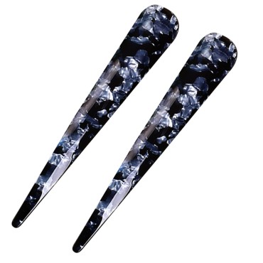 2 Pack Large Metal Claw Duckbill Alligator Clips For Thick or Heavy Hair Beak Cellulose Acetate Hair Clips Teeth Hair Barrettes No Slip Grip Hair Slide Stylish (Navy Blue)