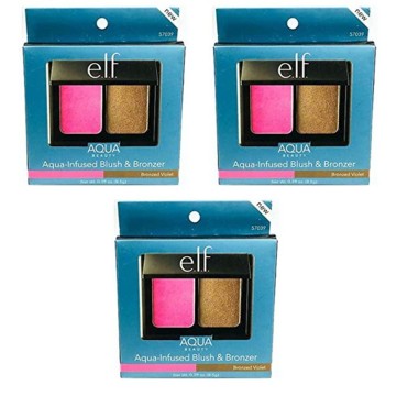 Elf Pack of 3 e.l.f. Aqua Beauty Blush & Bronzer,Bronzed Violet 57039