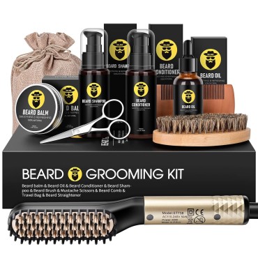 Beard Growth Grooming/ Straightener Kit, Beard Gro...