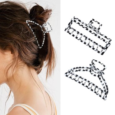 Brinie Grip Hair Clip Checkerboard Hair Claw Clips...
