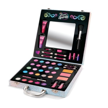 Shimmer 'n Sparkle Glitter Makeover Studio Beauty Kit - All-in-One Beauty for Eye, Cheeks and Lips for Ages 8 and Up